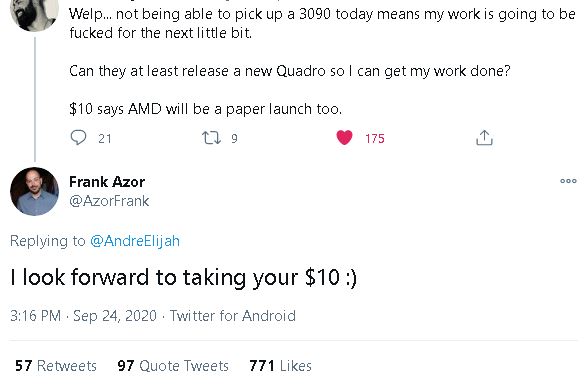 Never Tweet about your flawless AMD Big navi launch unless youve already pulled it off